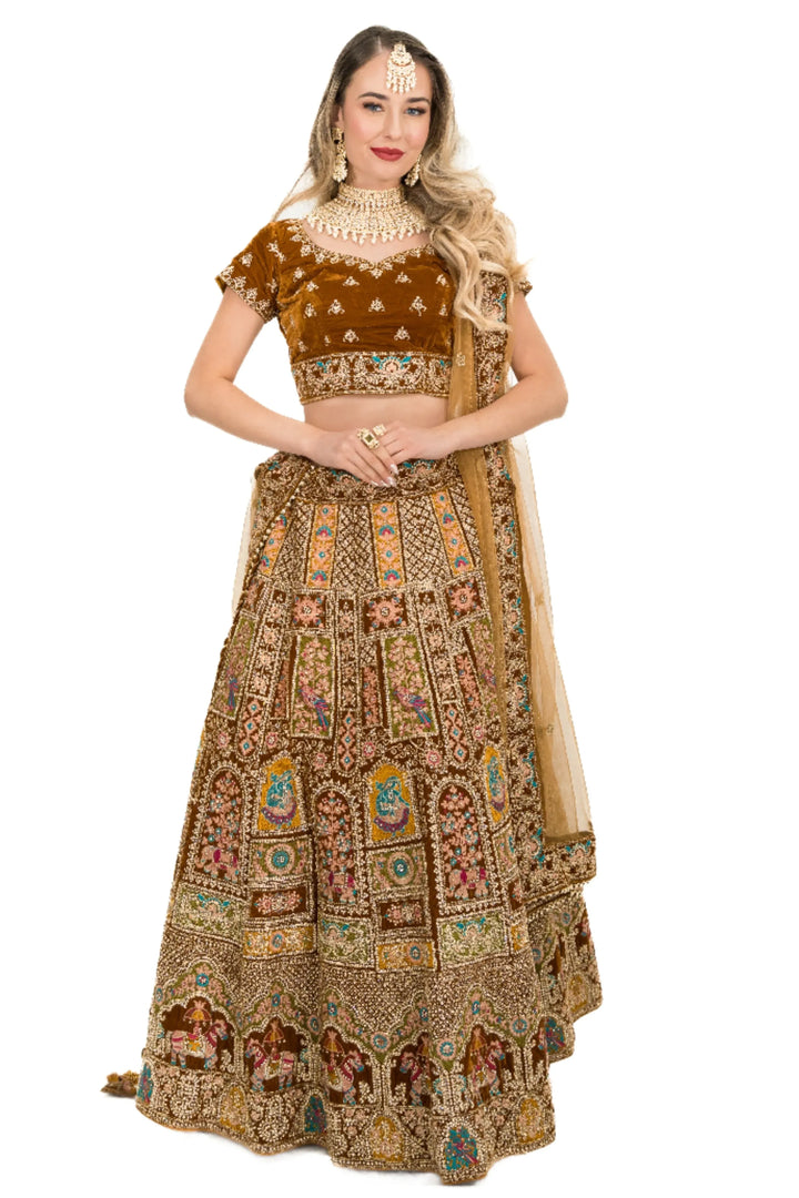 Gold Heavy Embellished Lehenga - MyEthnikRentals