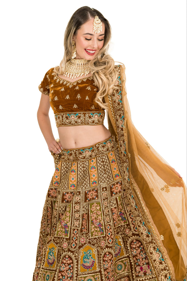 Gold Heavy Embellished Lehenga (Outside Ontario) - MyEthnikRentals