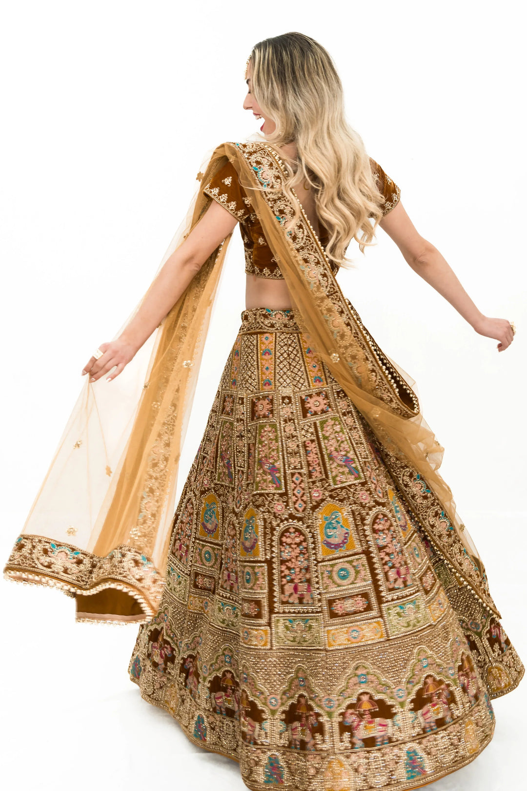 Gold Heavy Embellished Lehenga - MyEthnikRentals