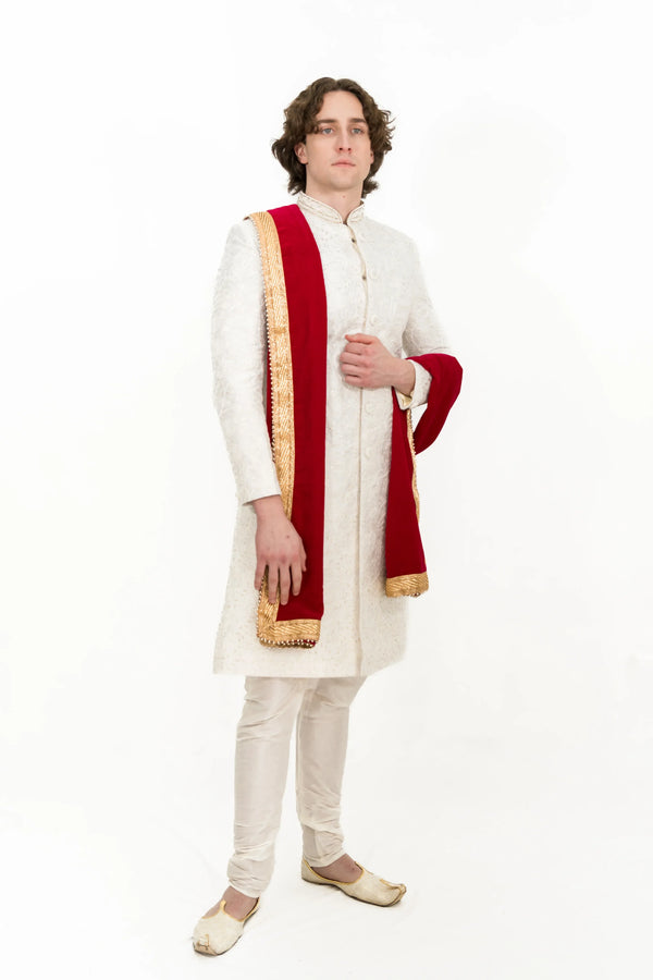 Men Shawl - Stole - Red - MyEthnikRentals