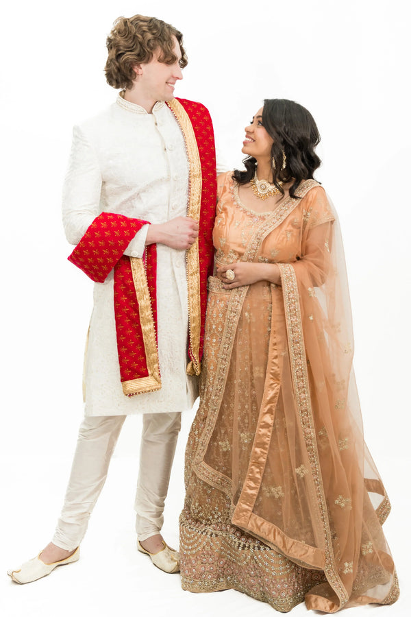 Blingy Peachy Glow Lehenga (Outside Ontario) - MyEthnikRentals