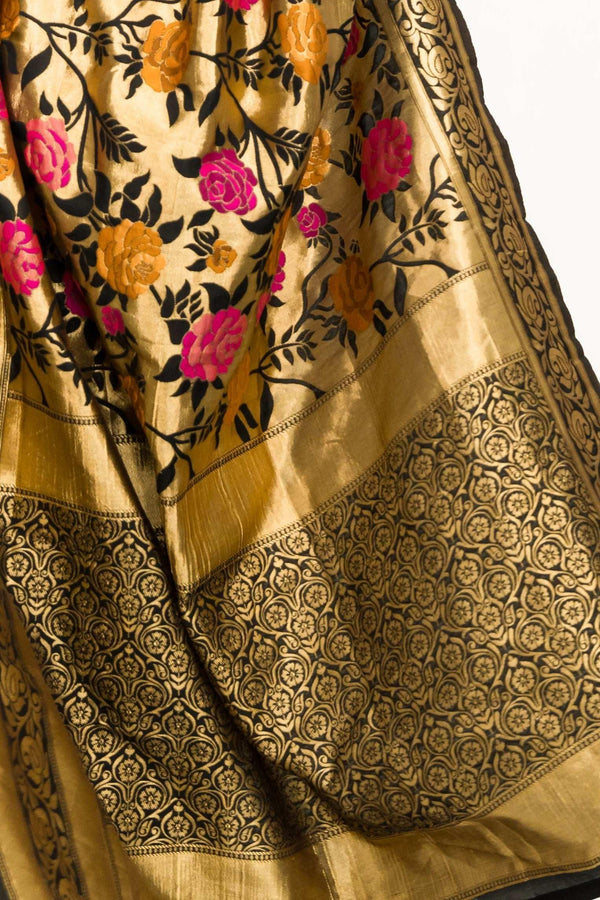 Black Floral Embroidery Saree (Outside Ontario) - MyEthnikRentals