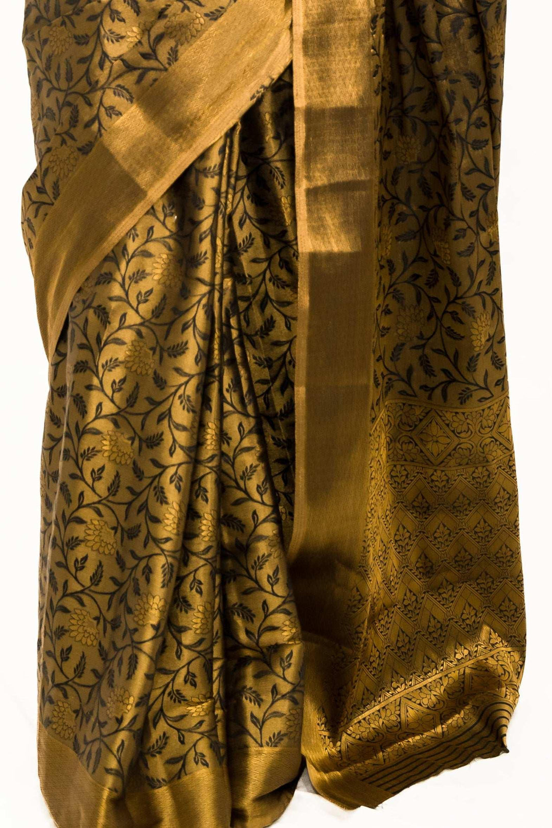 Black Gold Tissue Saree (Outside Ontario) - MyEthnikRentals