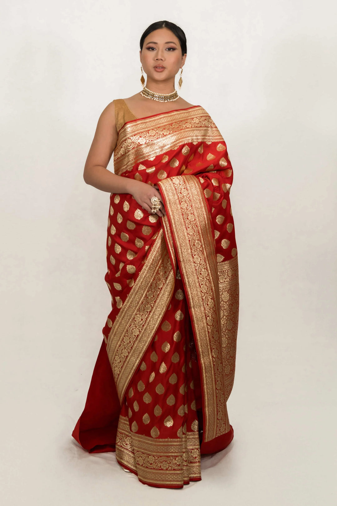 Red Bridal Hand Saree (Outside Ontario) - MyEthnikRentals