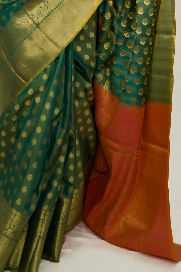 Embroidery Leafy Green Saree - MyEthnikRentals