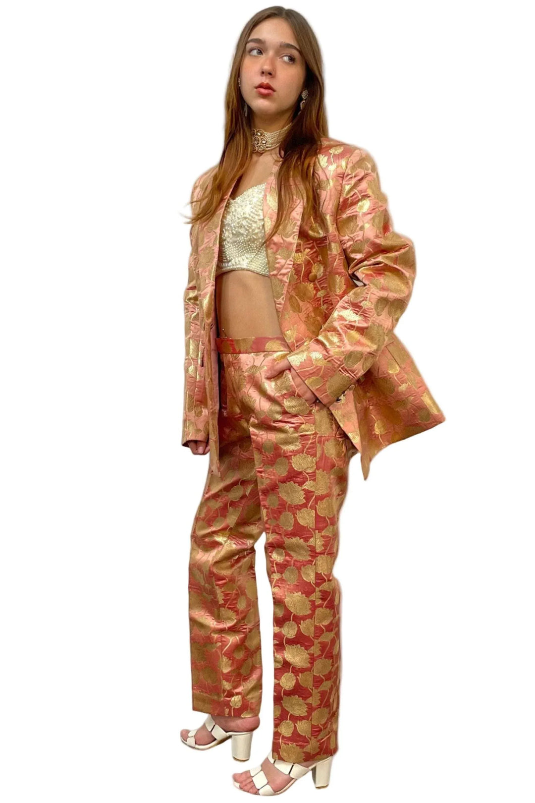 Plush Pink Jacket Fusion Set - MyEthnikRentals