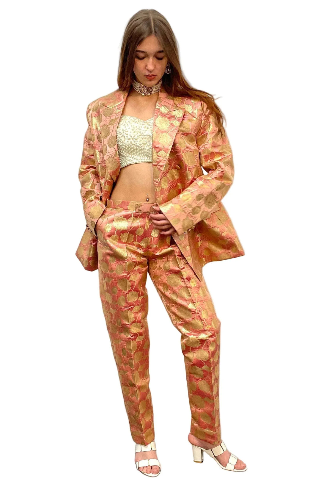 Plush Pink Jacket Fusion Set - MyEthnikRentals