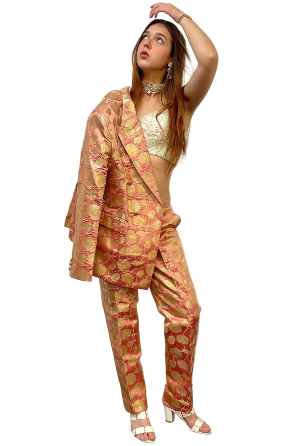 Plush Pink Jacket Fusion Set (Outside Ontario) - MyEthnikRentals