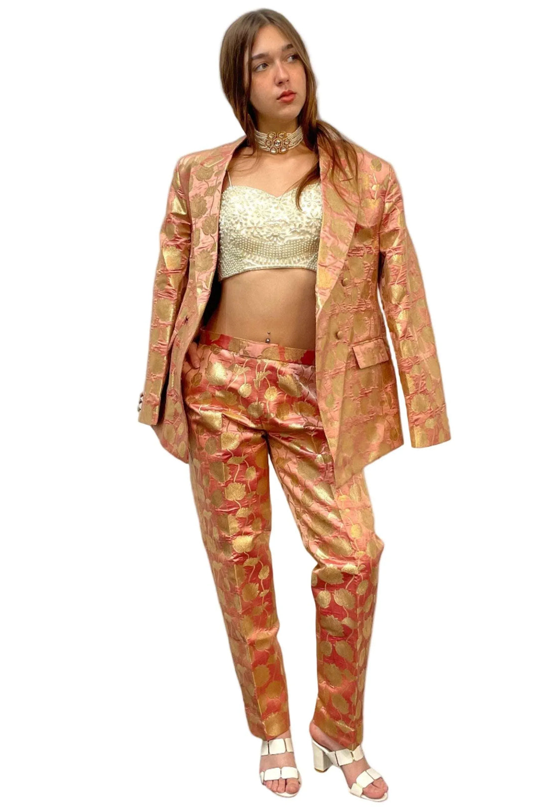 Plush Pink Jacket Fusion Set - MyEthnikRentals