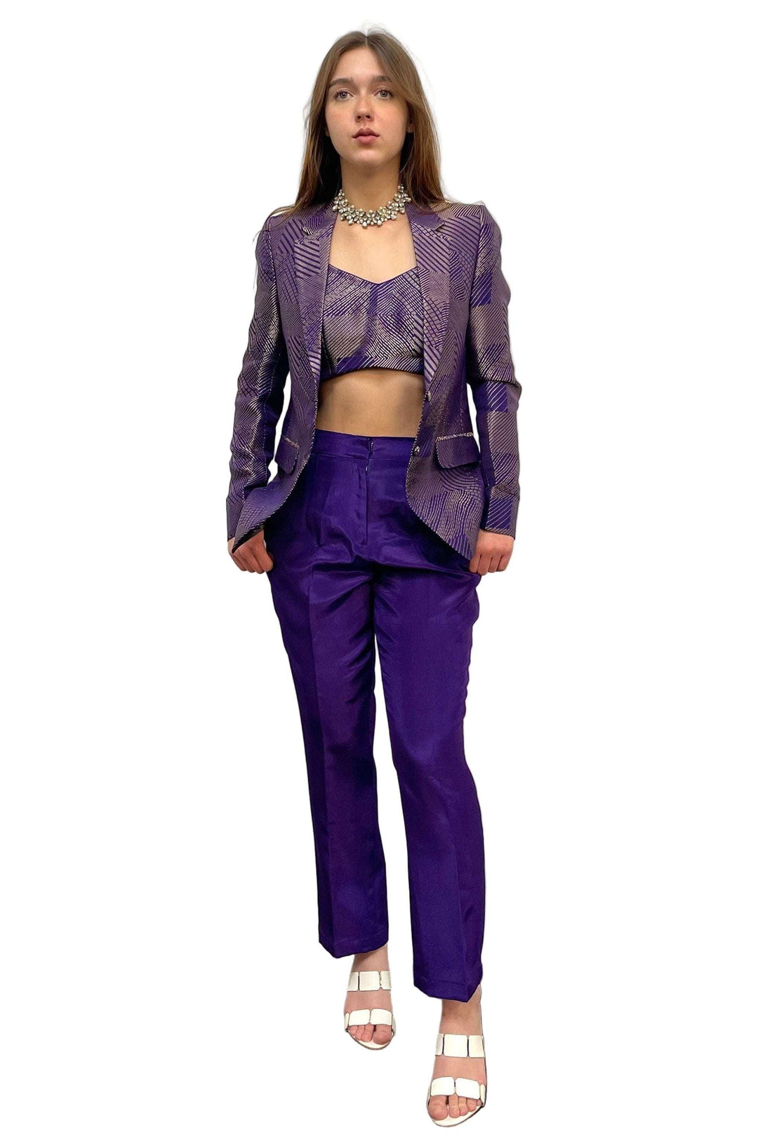 Purple Jacket Fusion Set - MyEthnikRentals