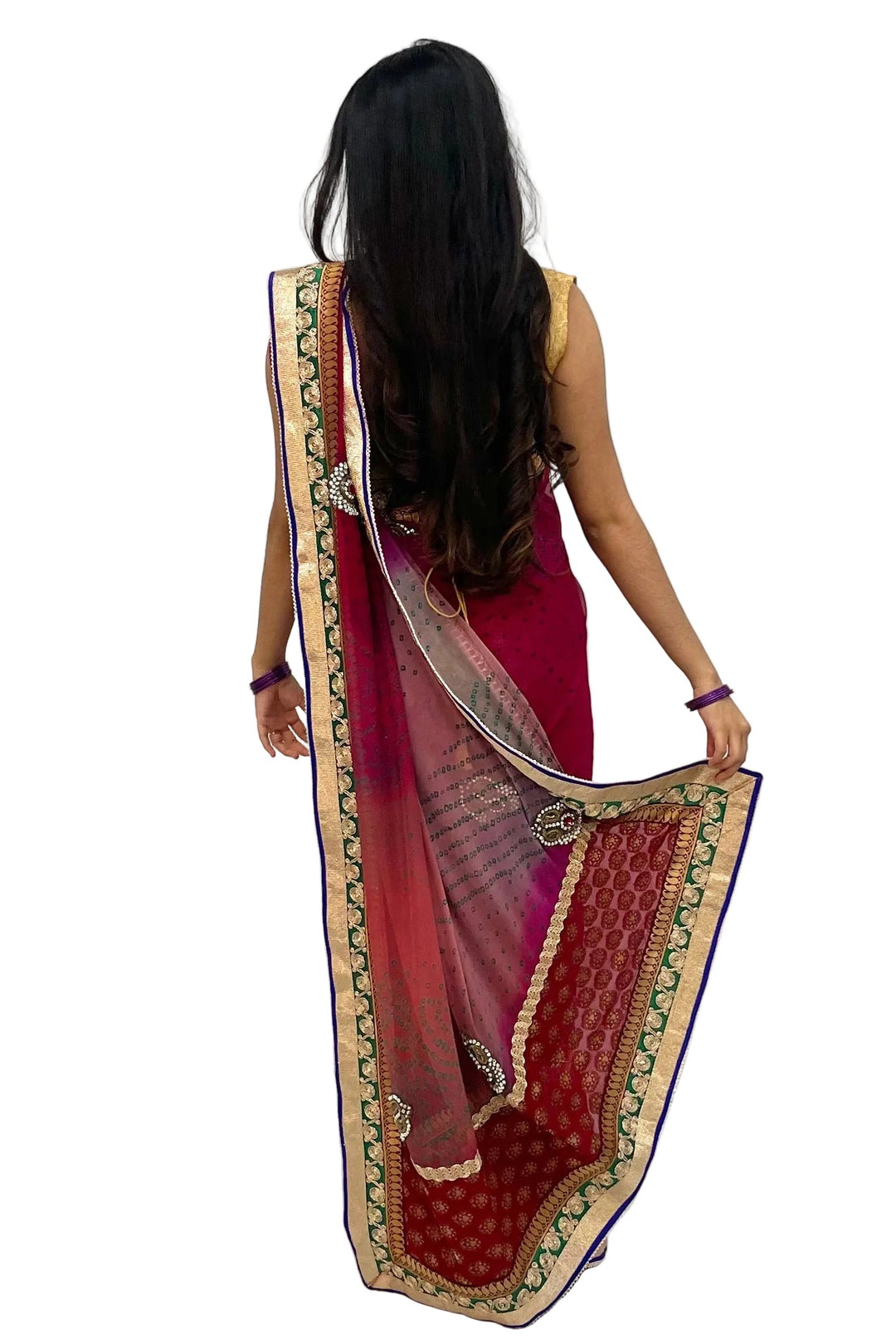 Red Jaipuri Heavy Saree (Outside Ontario) - MyEthnikRentals