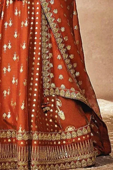 Orange Bead Tassel Lehenga - MyEthnikRentals
