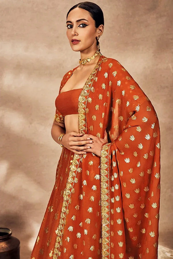 Orange Bead Tassel Lehenga (Outside Ontario) - MyEthnikRentals