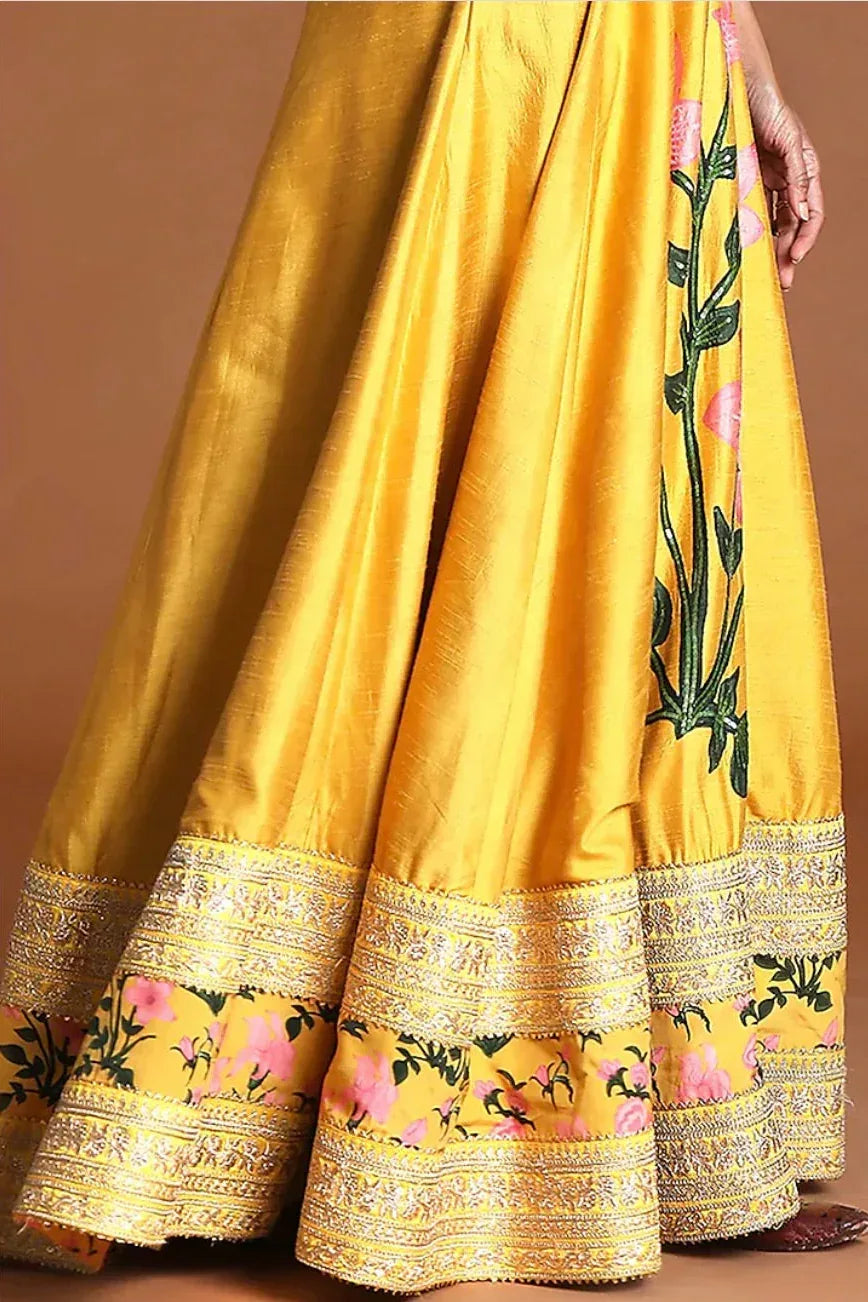Masaba Yellow Tassel Embellished Lehenga - MyEthnikRentals