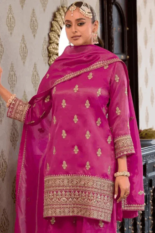 Rani Pink Mirror & Zari Salwar Kameez (Outside Ontario) - MyEthnikRentals