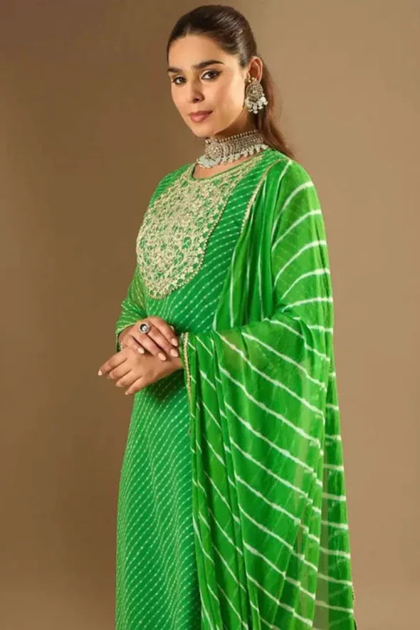 Emerald Mirror Bloom Salwar Kameez Set - MyEthnikRentals