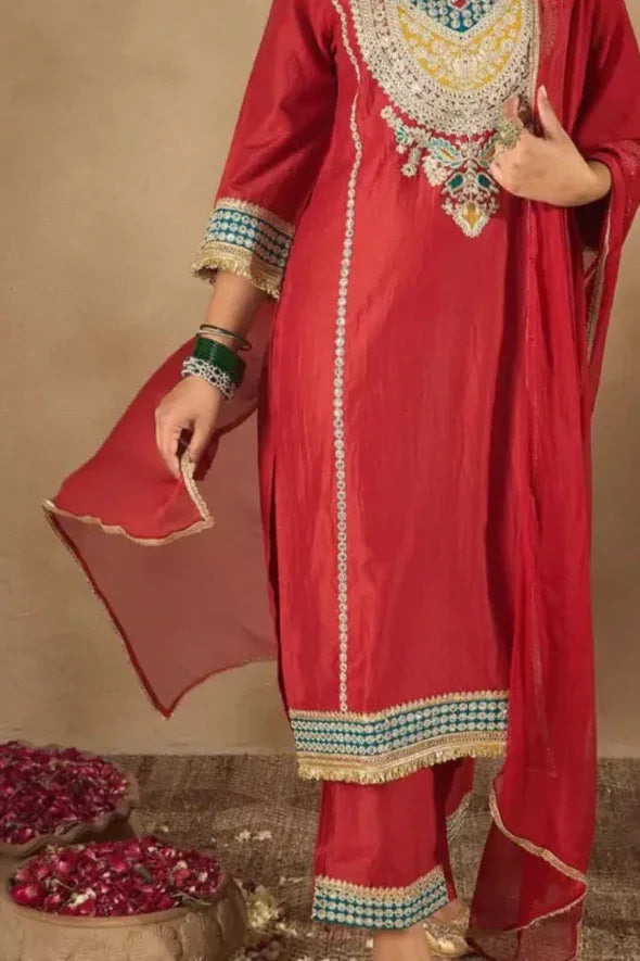 Crimson Jewel Salwar Kameez Set - MyEthnikRentals