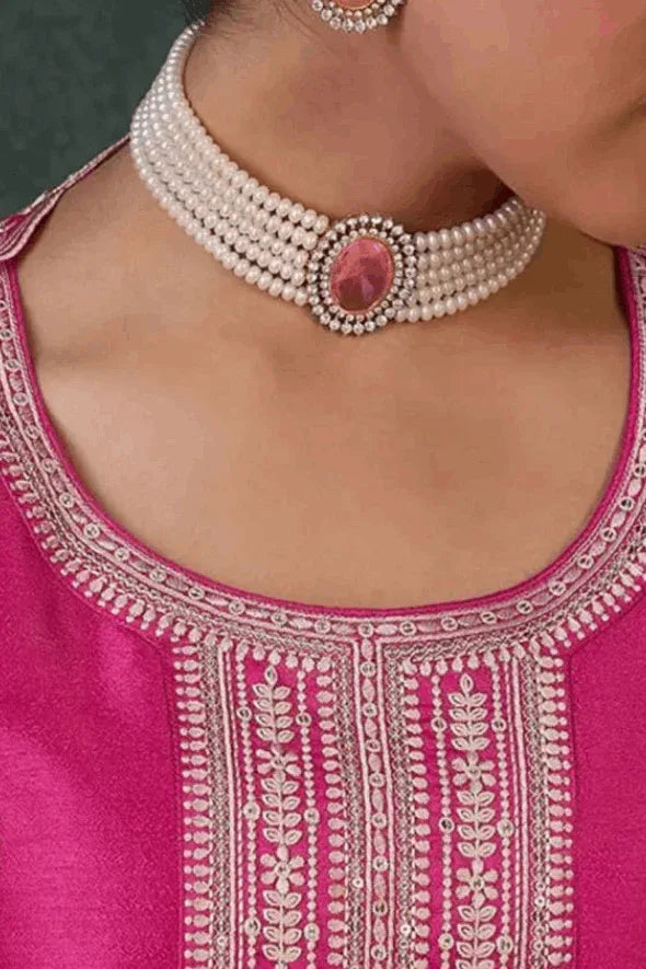 Gulbahar Fuchsia Salwar Kameez Set (Outside Ontario) - MyEthnikRentals