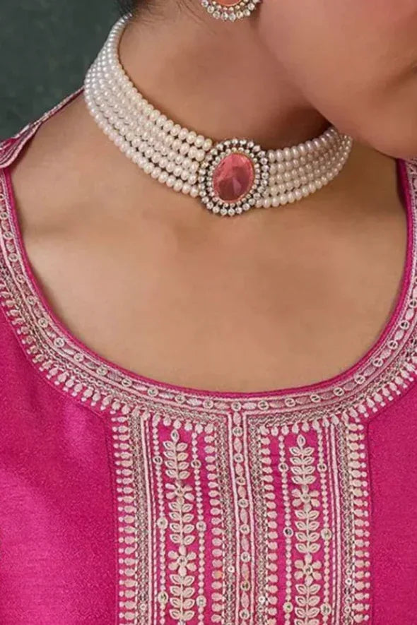 Gulbahar Fuchsia Salwar Kameez Set - MyEthnikRentals