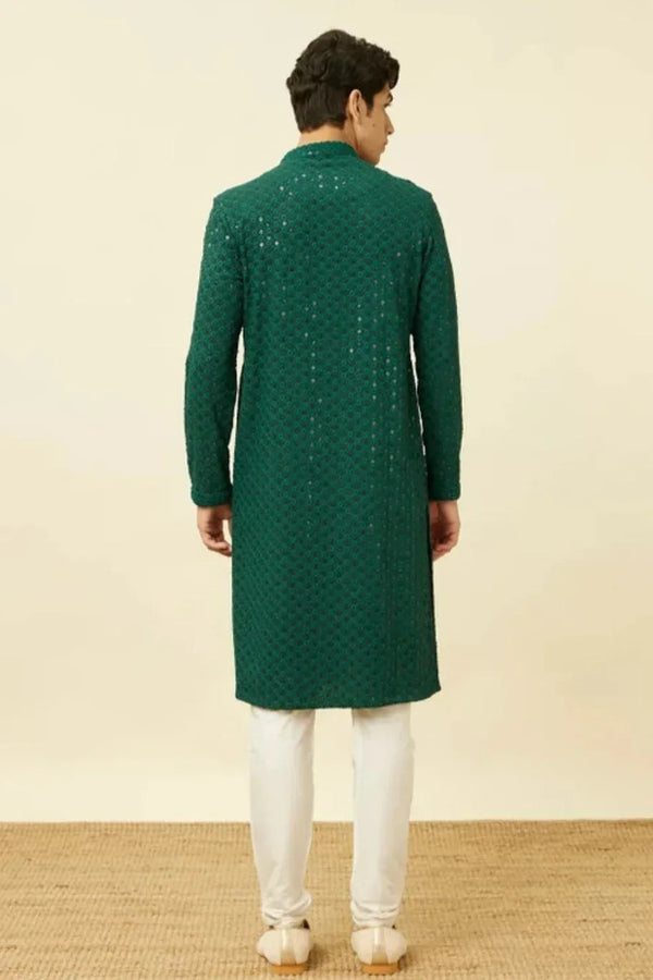 Emerald Mirror Embroidered Kurta (Outside Ontario) - MyEthnikRentals