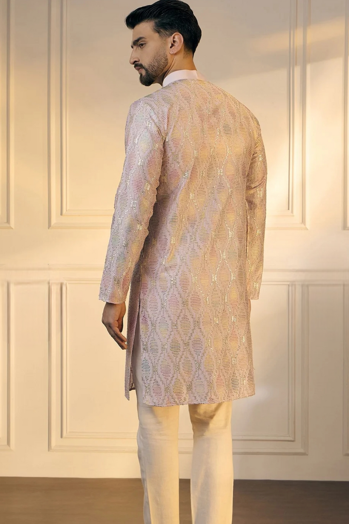 Lilac Brocade Kurta (Outside Ontario) - MyEthnikRentals
