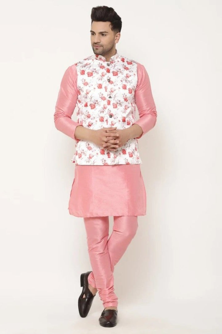 Pink Pure Silk Kurta (Outside Ontario) - MyEthnikRentals