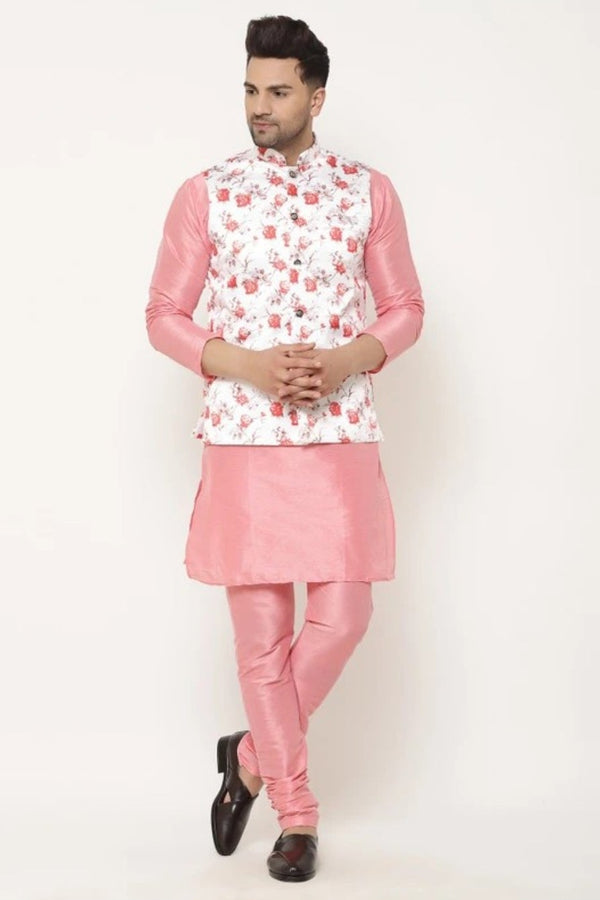 Pink Pure Silk Kurta - MyEthnikRentals