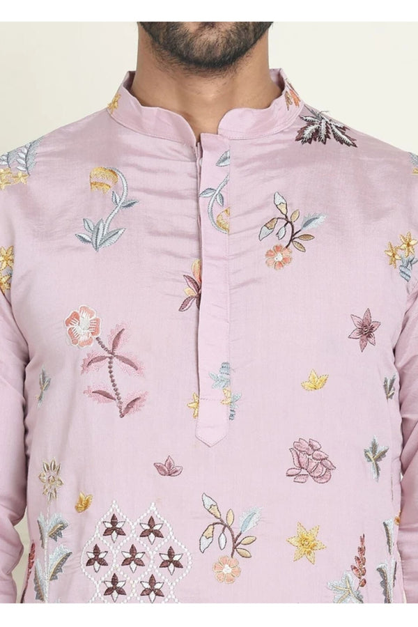 Soft Lilac Floral Kurta - MyEthnikRentals