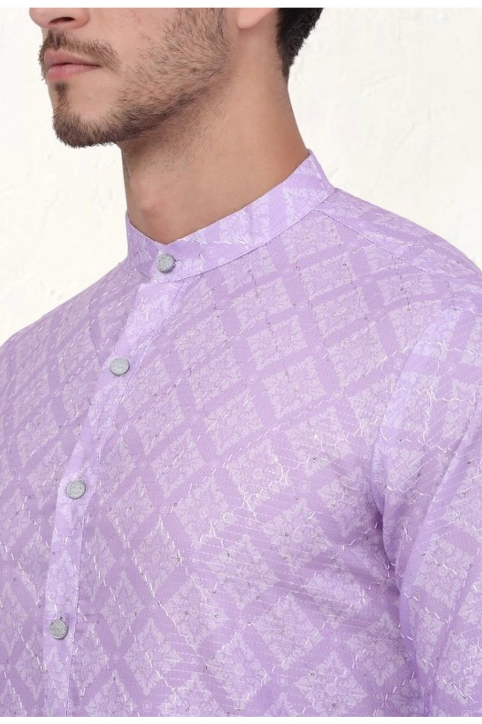Purple Ombre Printed Kurta (Outside Ontario) - MyEthnikRentals