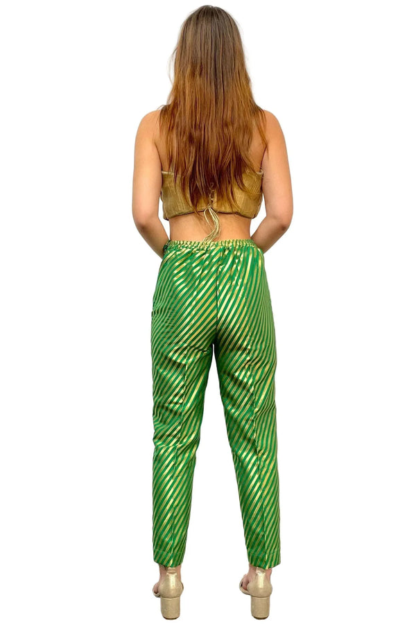 Striped Green Suit Pant (Outside Ontario) - MyEthnikRentals