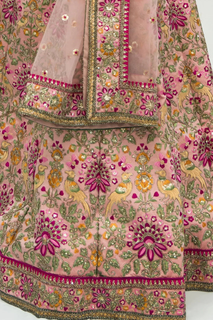 Baby Pink Embroidered Lehenga - MyEthnikRentals