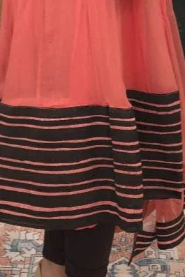 Peachy Pink Georgette Salwar Kameez - MyEthnikRentals