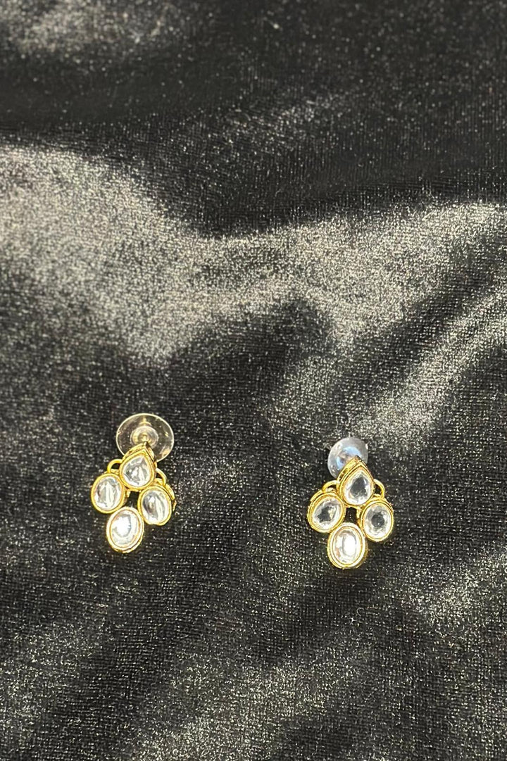 White Crystal hanging pearl Jewellery Set - MyEthnikRentals