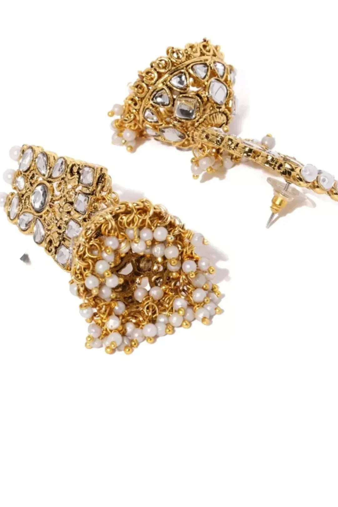 Traditional Kundan & Pearls Studded Jewellery Set - MyEthnikRentals