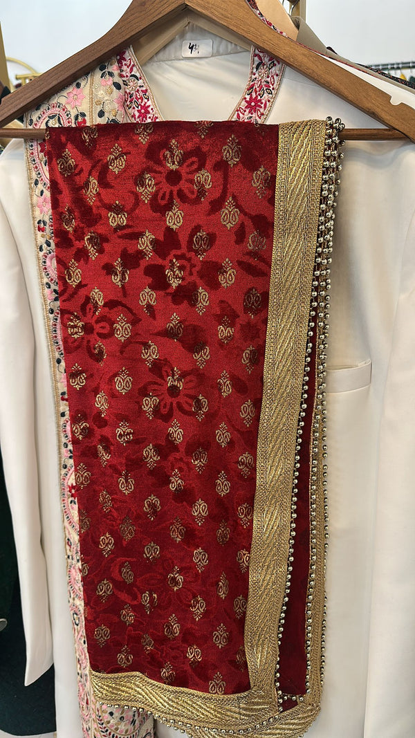 Men Shawl - Stole - Red - MyEthnikRentals
