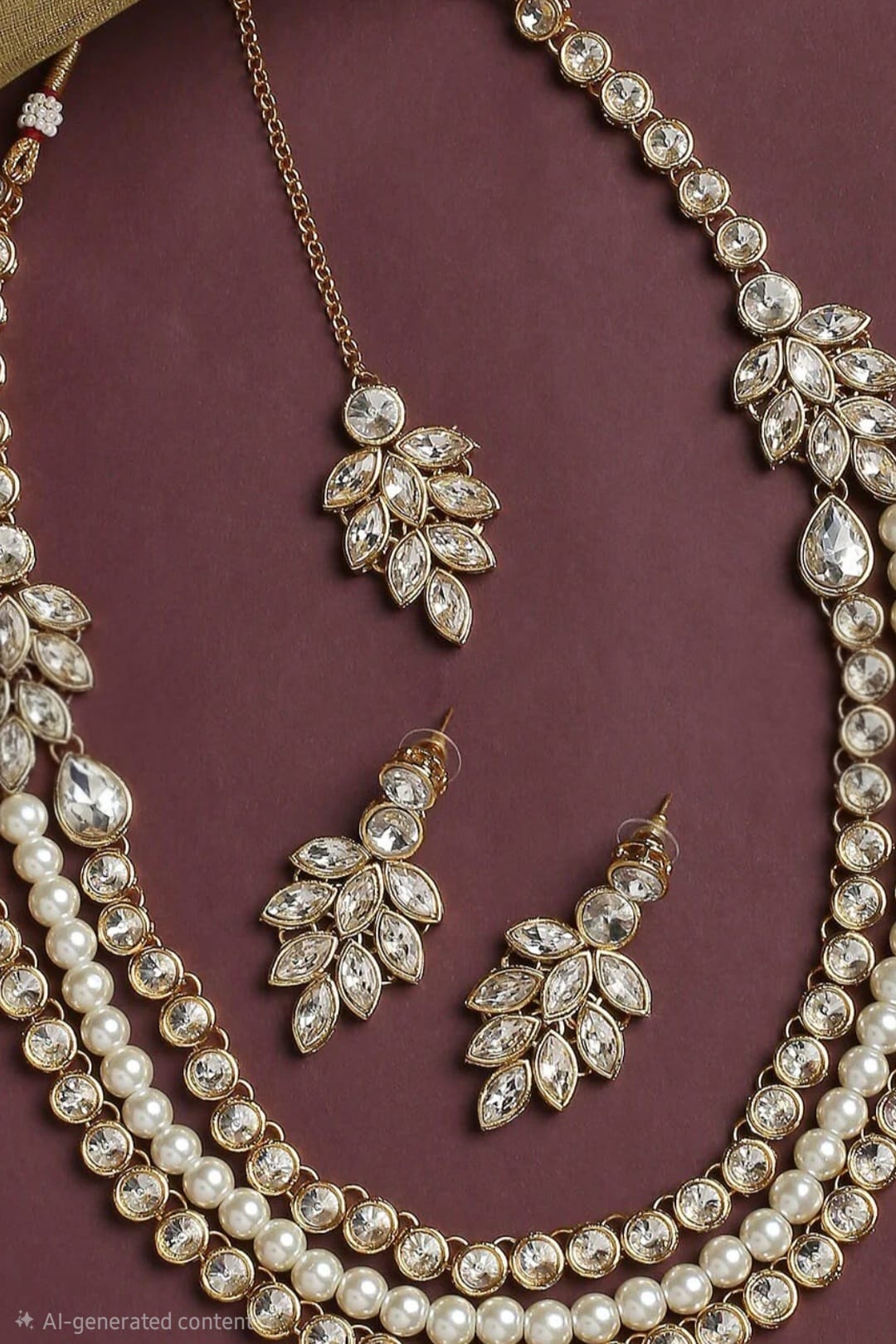 Gold Kundan & Pearl Bridal Jewellery Set (Outside Ontario)