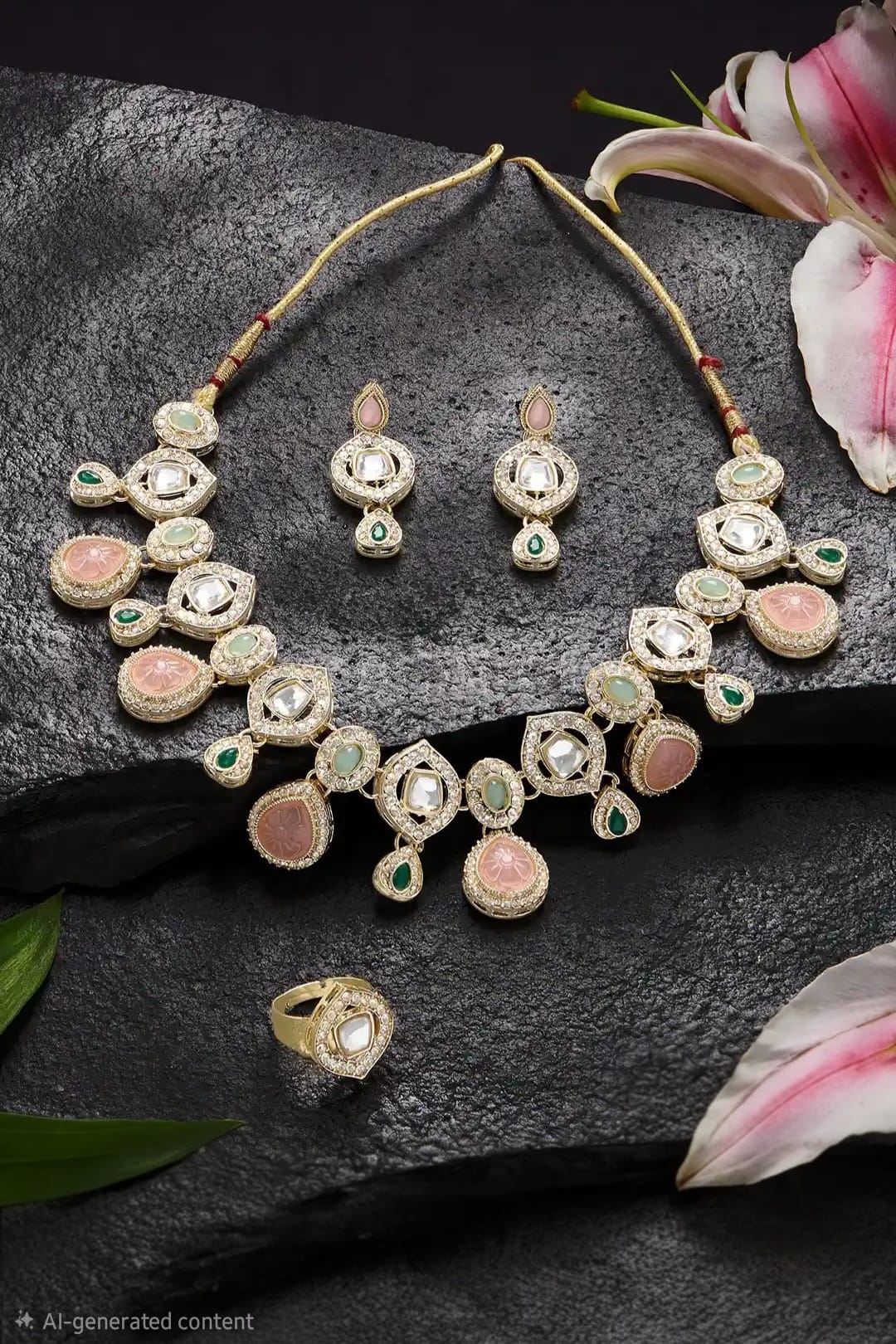 Pastel Kundan Necklace Set