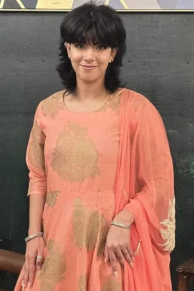 Soft Pink Anarkali Salwar Kameez - MyEthnikRentals