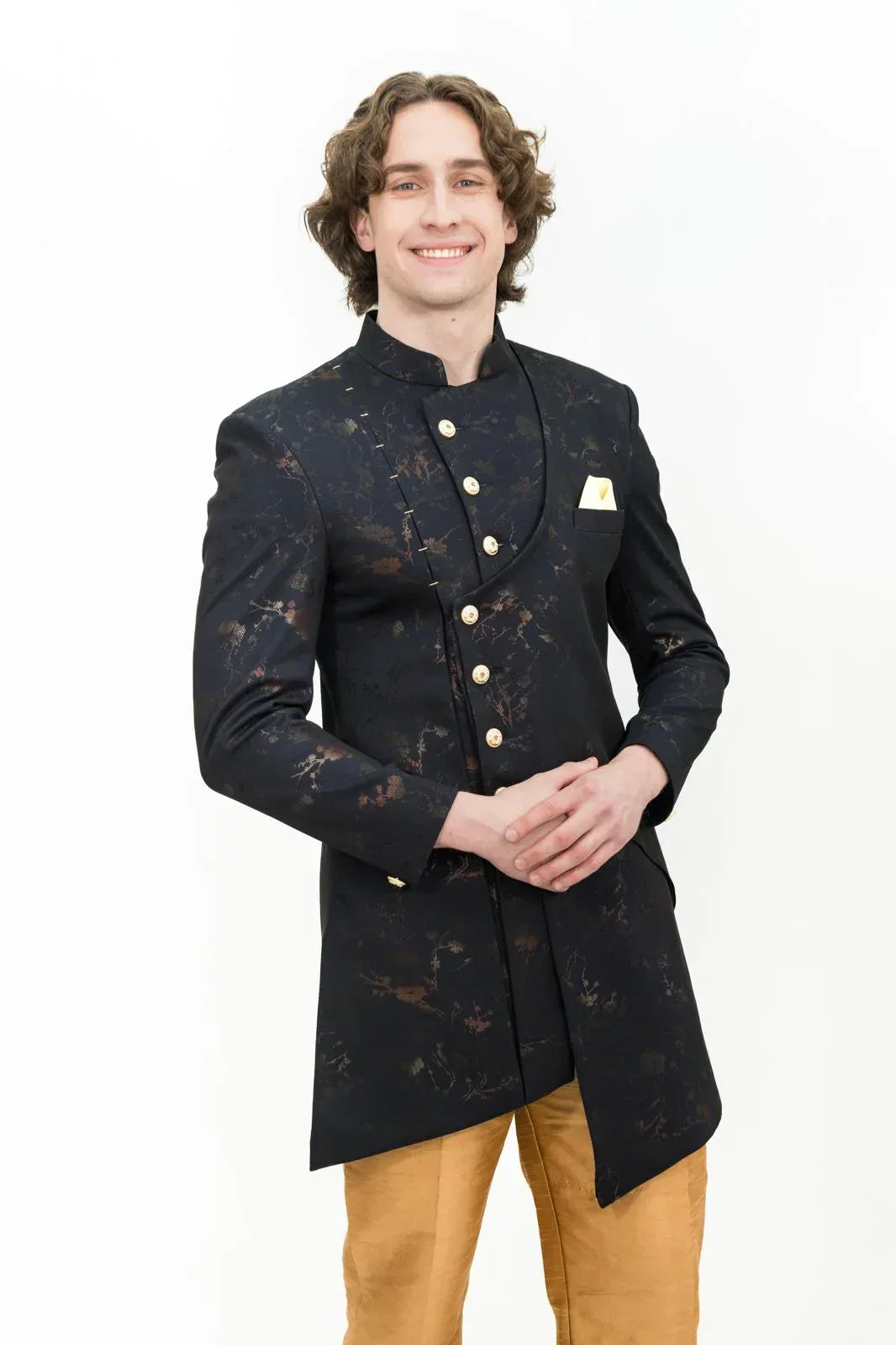 Black and Golden Indo-western Set - MyEthnikRentals