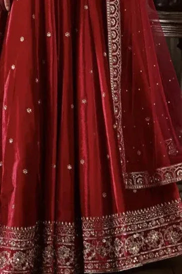 Rani Red Velvet Lehenga - MyEthnikRentals