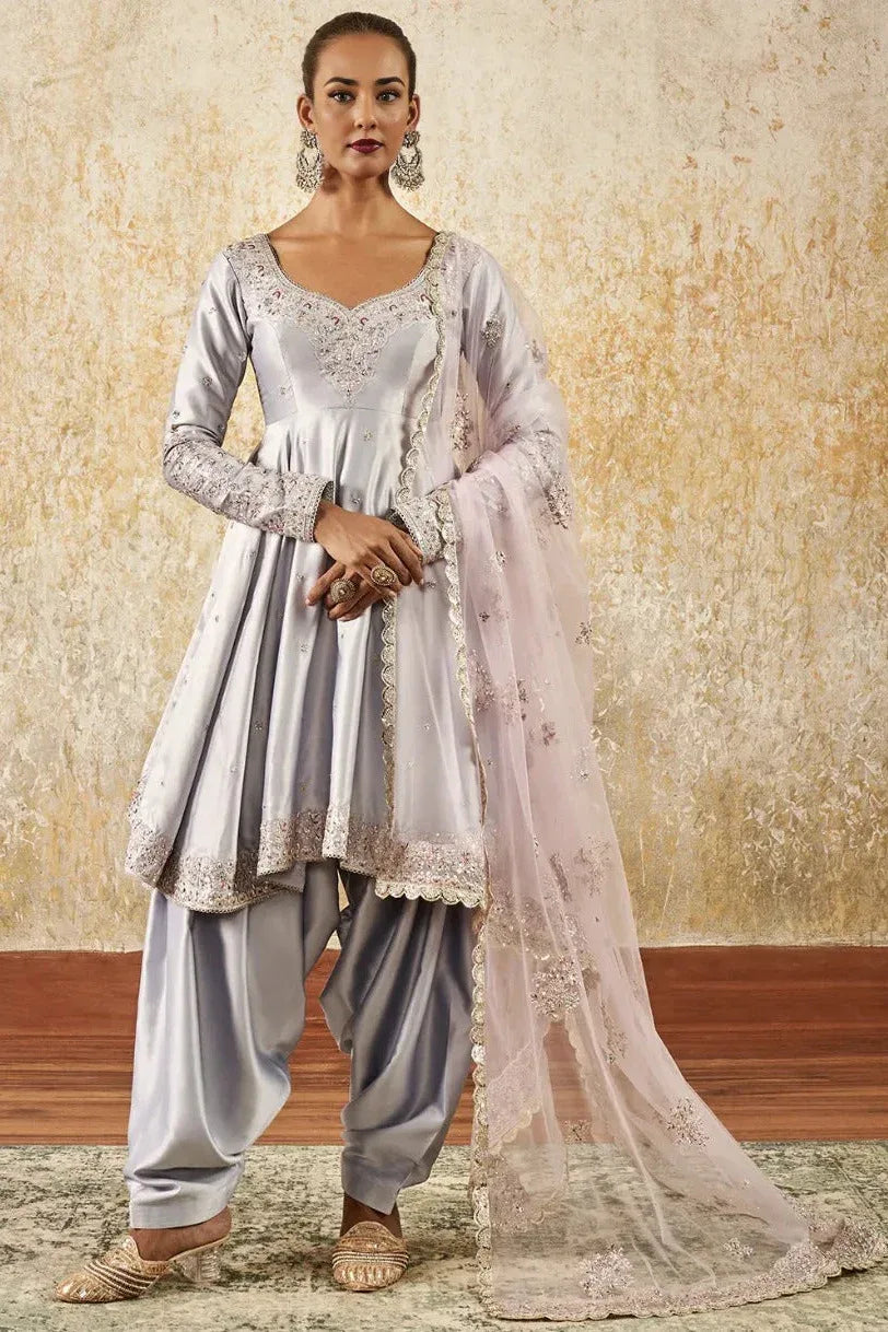 Lavender Grace Embroidered Patiala Suit - MyEthnikRentals