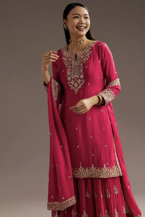 Blush Sequin Salwar Kameez Set - MyEthnikRentals