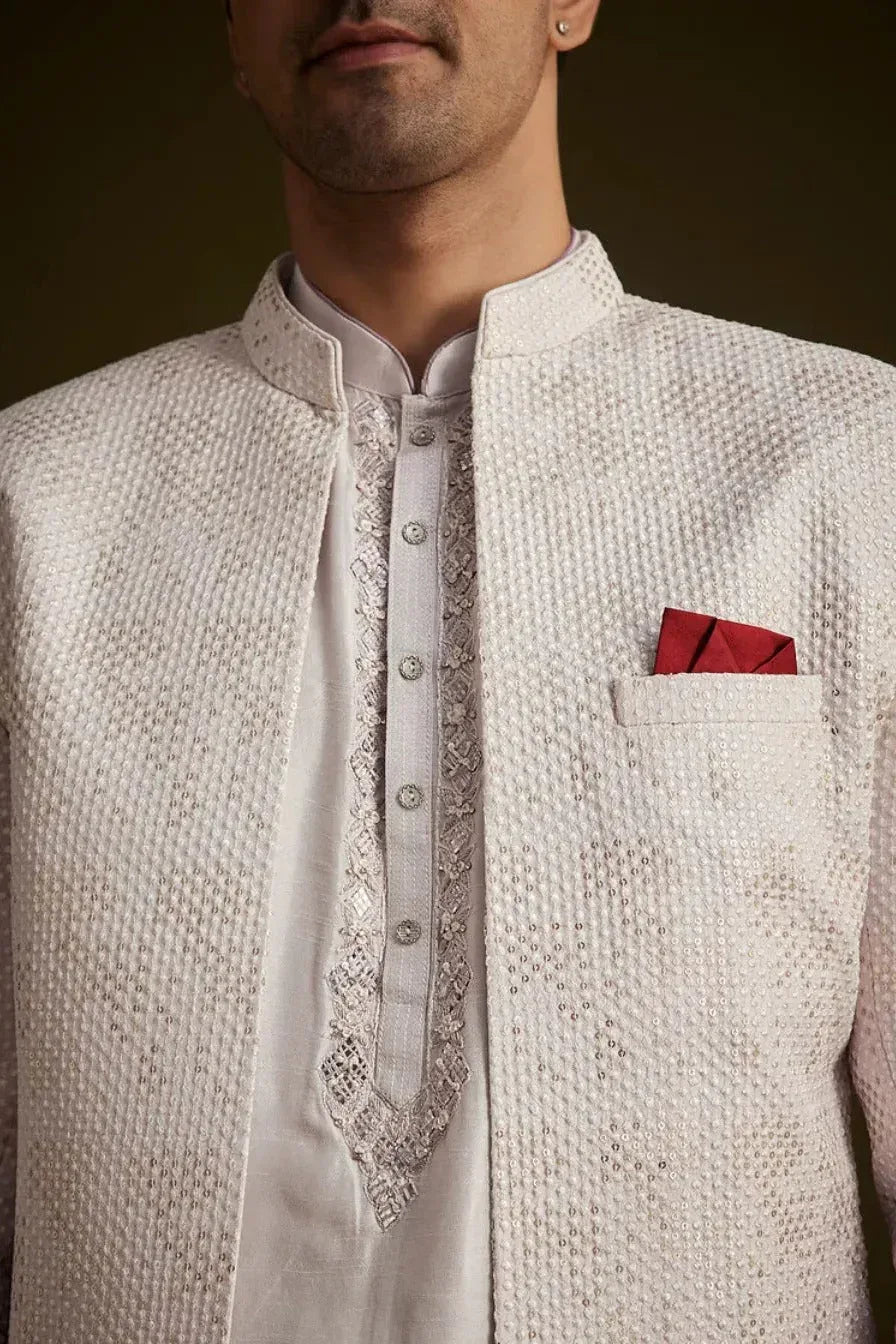 Purple & Lilac Ombre Sherwani with Embroidery (Outside Ontario) - MyEthnikRentals