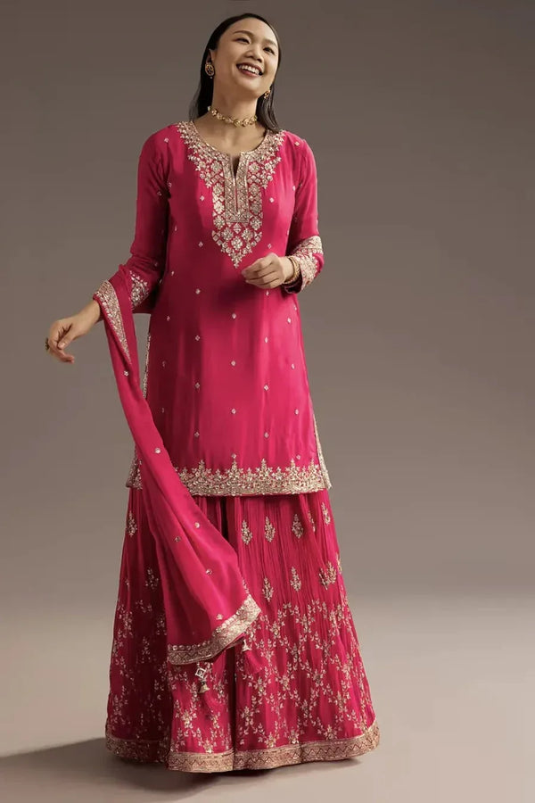 Blush Sequin Salwar Kameez Set - MyEthnikRentals
