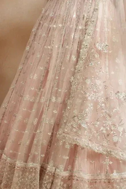 Blush Rose Anarkali Lehenga (Outside Ontario) - MyEthnikRentals