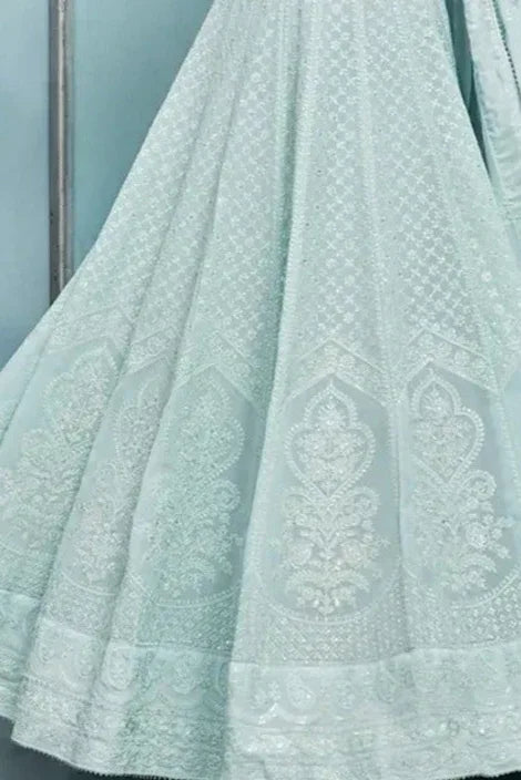 Serene Sky Blue Lehenga (Outside Ontario) - MyEthnikRentals
