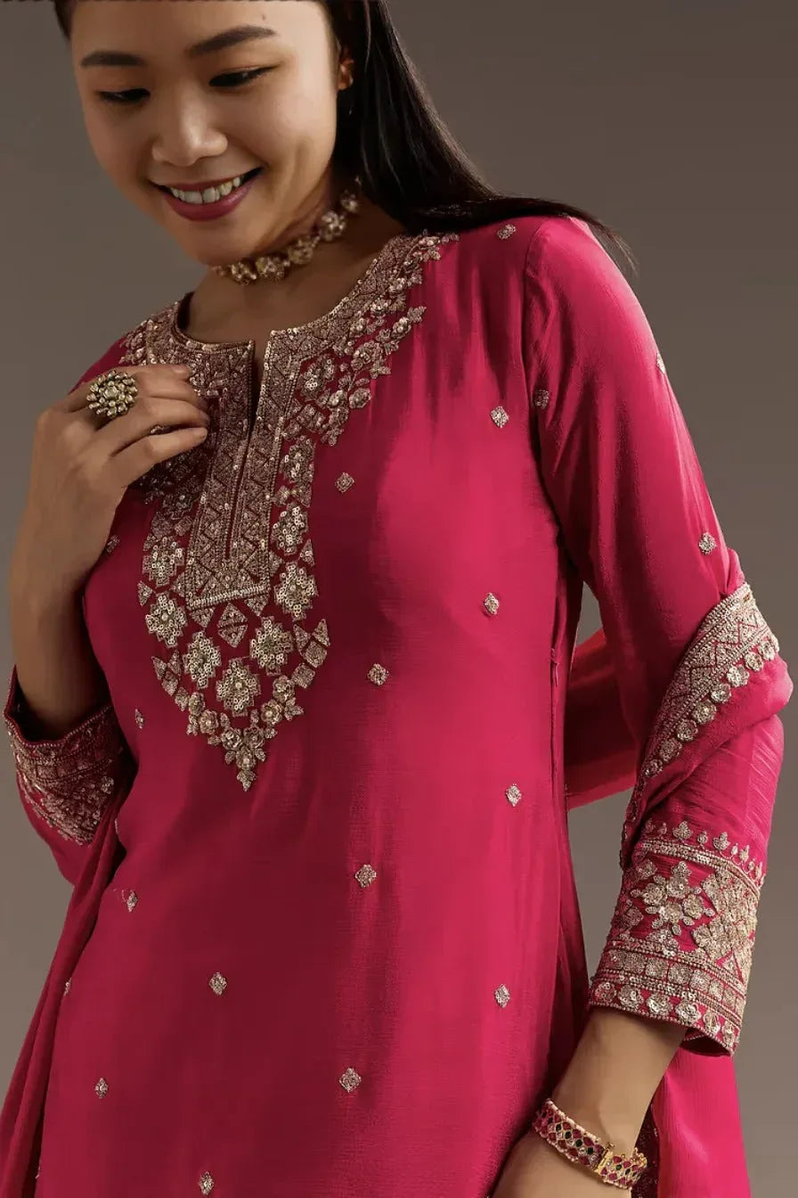 Blush Sequin Salwar Kameez Set (Outside Ontario) - MyEthnikRentals