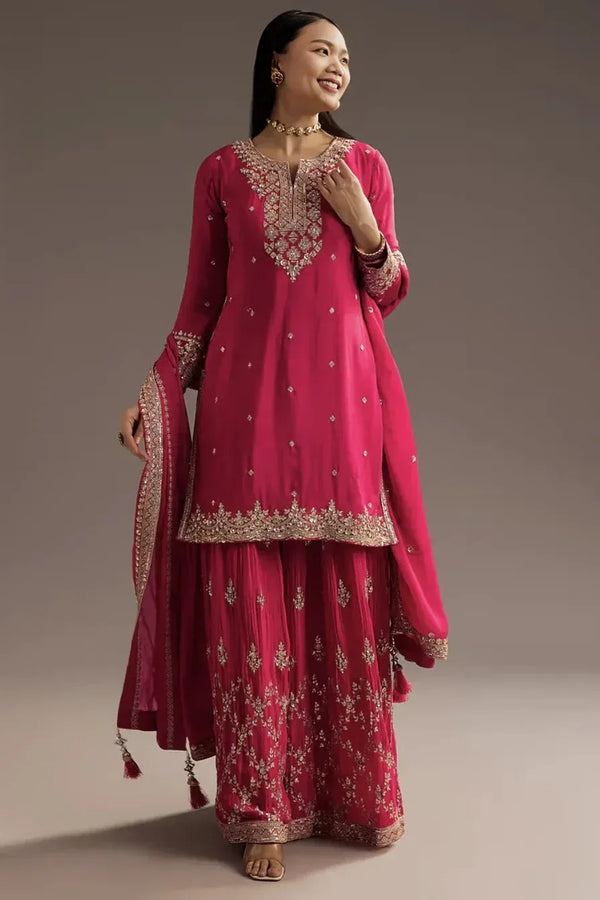 Blush Sequin Salwar Kameez Set - MyEthnikRentals