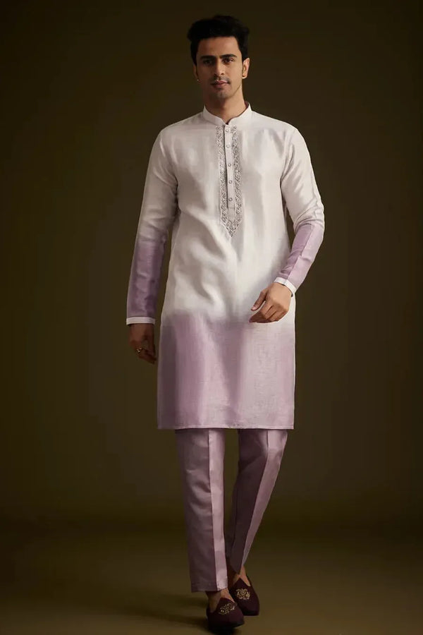 Purple & Lilac Ombre Sherwani with Embroidery - MyEthnikRentals