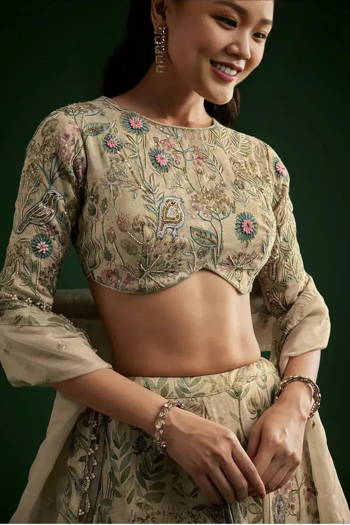 Floral Organza Dupatta Lehenga (Outside Ontario) - MyEthnikRentals